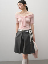 Flirty Off-Shoulder Twist Top with Mesh Details